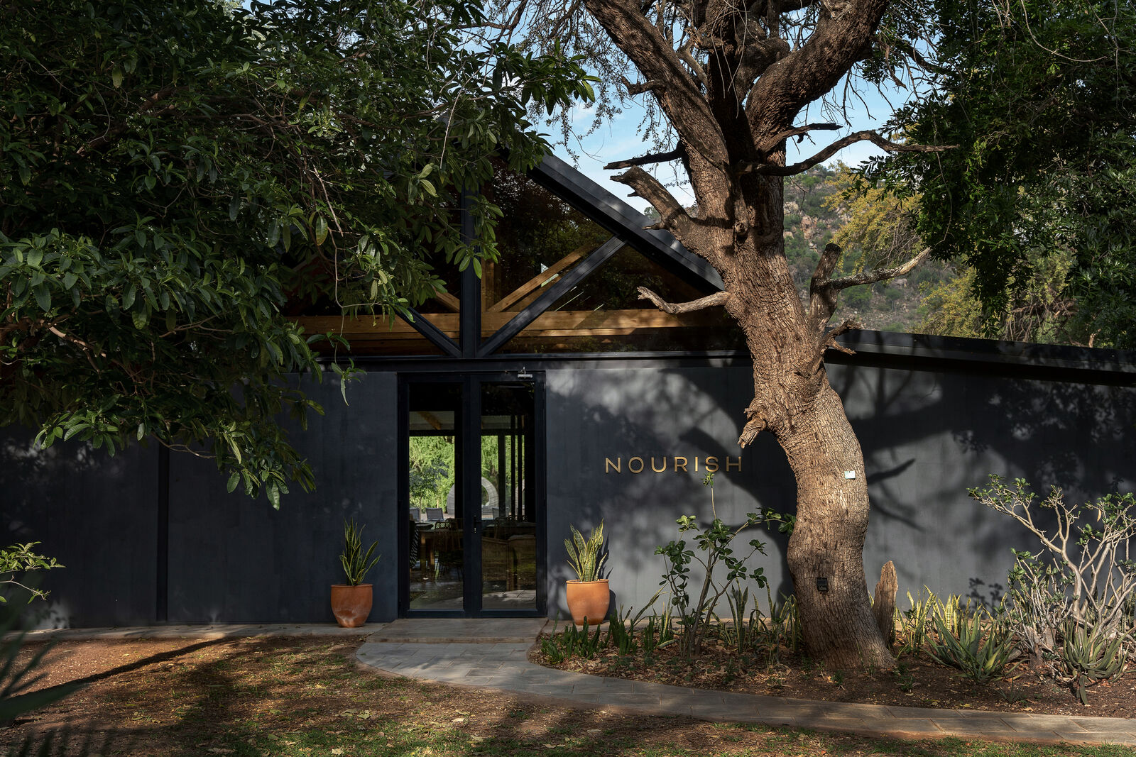 Restaurant dining setting at Nourish