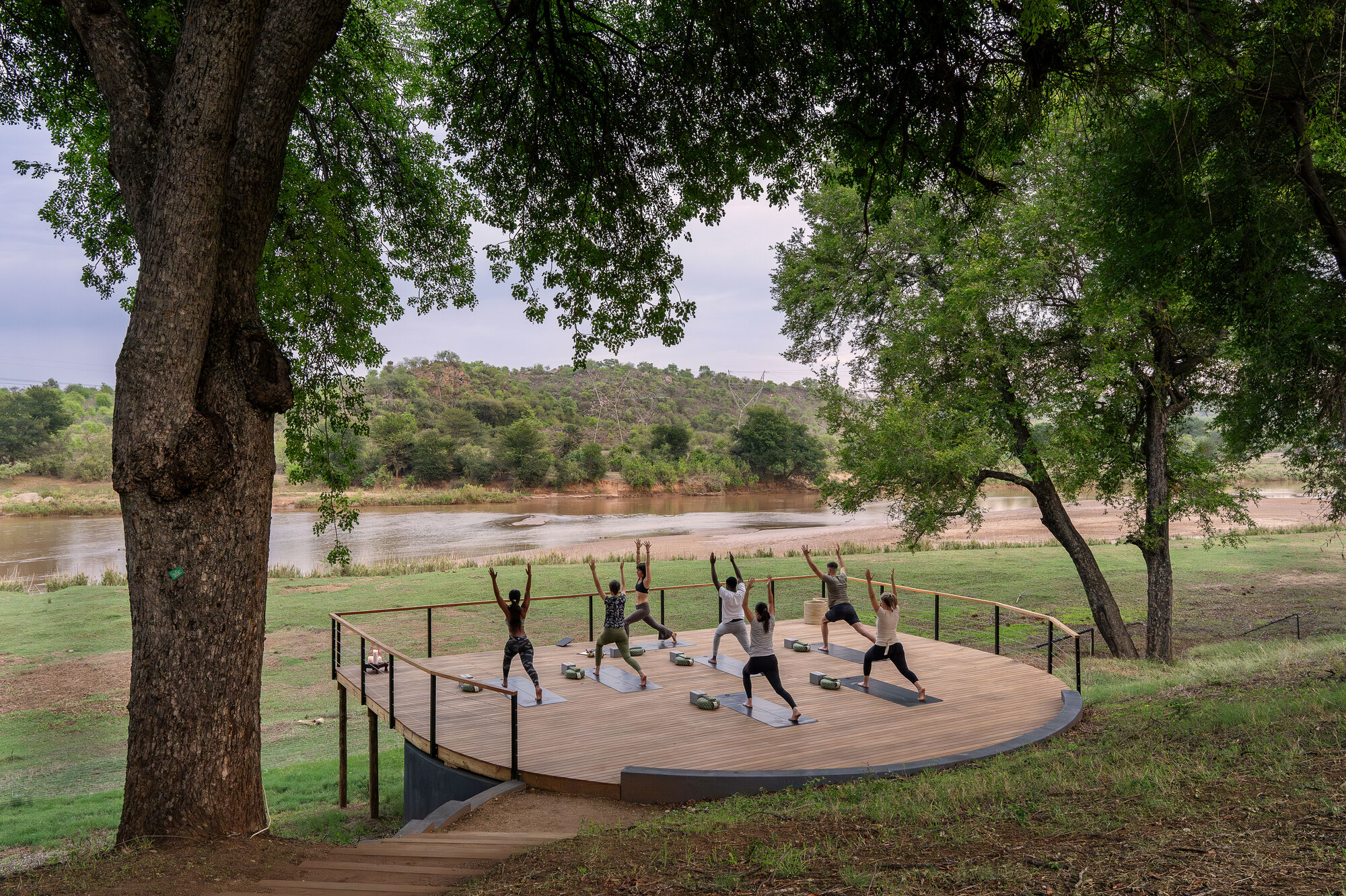 Yoga deck overlooking the African wilderness